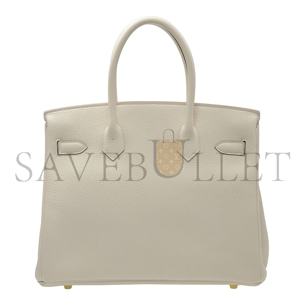 H**mes birkin 40 togo leather milkshake white gold buckle h028352ck7v (40*30*21cm)